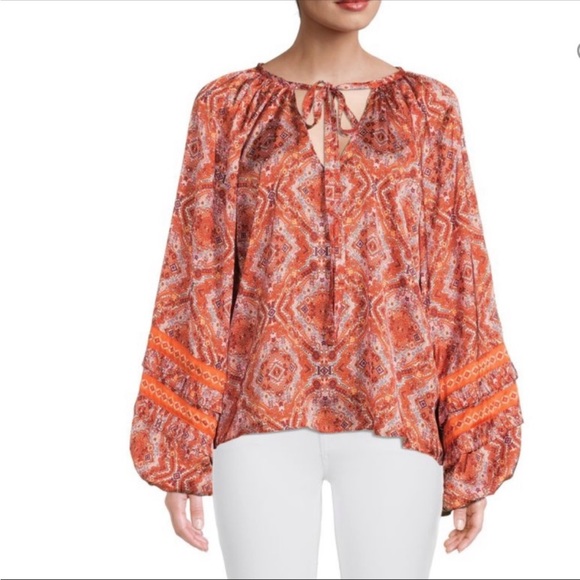 Ramy Brook Women's Long Sleeve Floral Bohemian Printed Dailey Top Size S - Picture 2 of 13